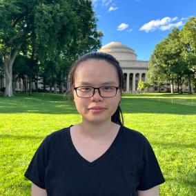 This is a photo of me in front of MIT Killian court.