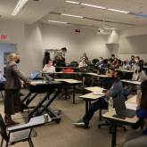 DEDP faculty director Sara Ellison welcomes the 2022 cohort to MIT during the program's orientation session in January.