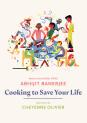 Cover of Cooking to Save Your Life with an illustration by Cheyenne Olivier of Abhijit cooking surrounded by others